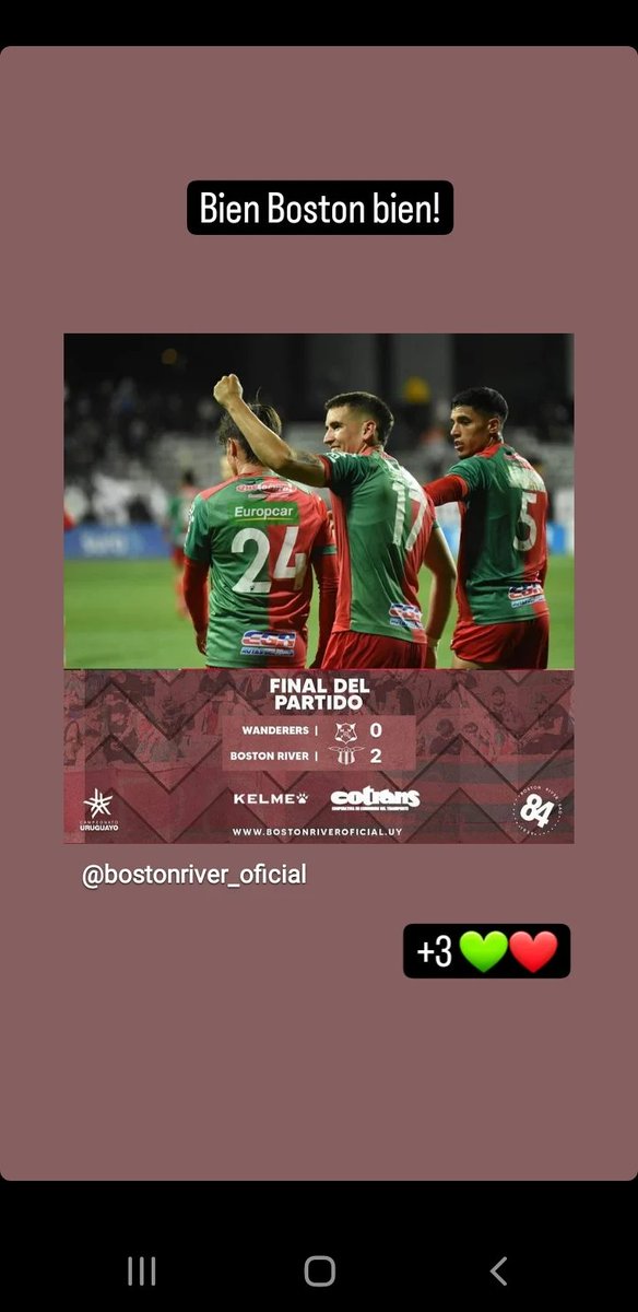 Bien Boston Bien!!!!
💚❤🇺🇾