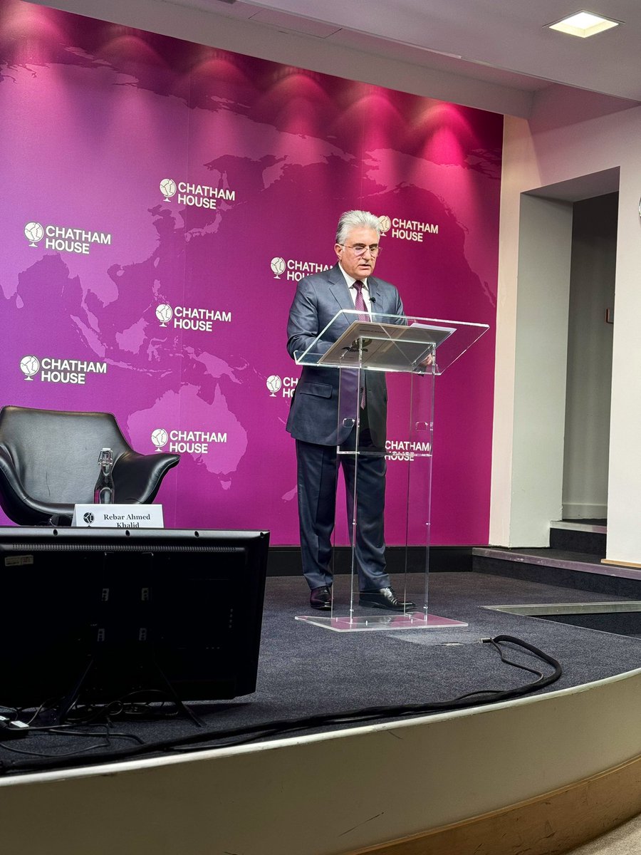 BritKurds's tweet photo. @RayberAhmed 
Welcome to the United Kingdom. A brilliant speech and honest response to questions at @CH_MENAP representing the #Kurdistan Region, #Iraq https://t.co/F6gEEVolqC