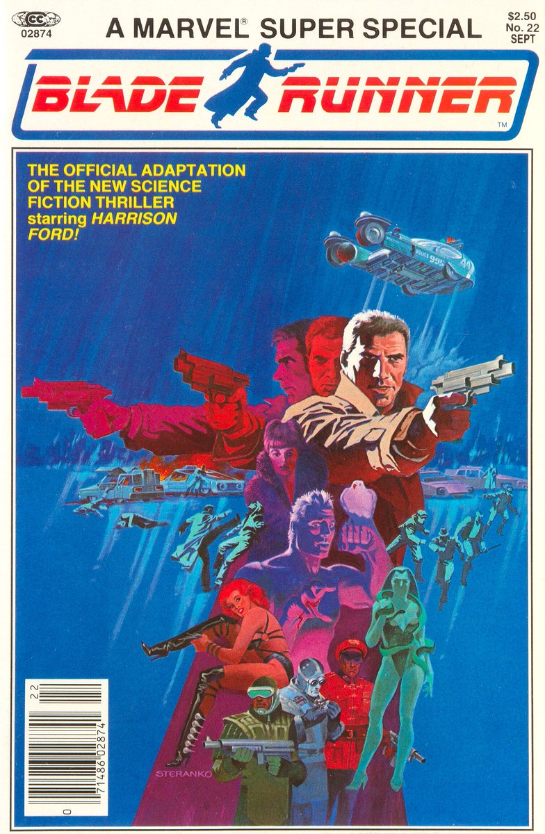 HumanoidHistory's tweet photo. Blade Runner Marvel Comics Super Special, 1982. Cover art by Jim Steranko. https://t.co/S7A7UyqIwh