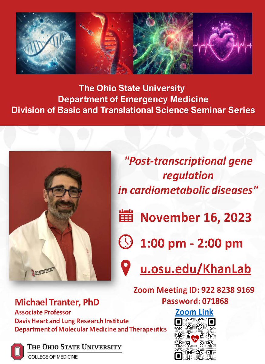 Webinar on 'Post-transcriptional gene regulation in cardiometabolic diseases' on Thursday, November 16, 2023