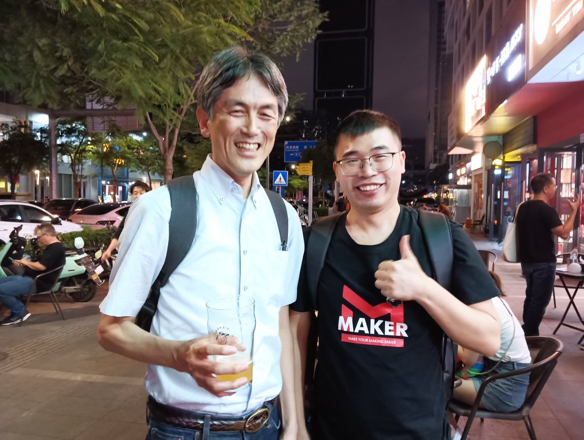 elecrowdave's tweet image. Meet a lot of Japanese Friends at the #makerfairesz beer party.  We had a great time together yesterday.    @ELECROW_JP @SgkSsci @tks @necobitter etc. Thanks very much for your support all the time. #ElecrowPCB #makerfairetokyo2023 #makerfaire