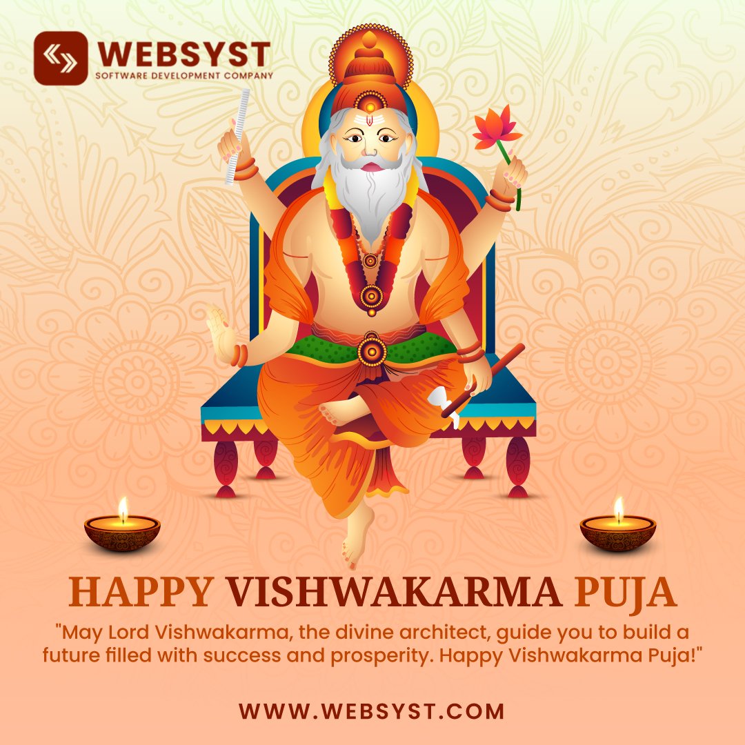 webcyst's tweet photo. May Lord Vishwakarma, divine architect, bless you with creativity, skill, and prosperity in all your endeavors. May your tools always be sharp, and your craftsmanship be impeccable. On this auspicious day, may you build a path to success and prosperity. Happy Vishwakarma Jayanti! https://t.co/StUpMRoN8A