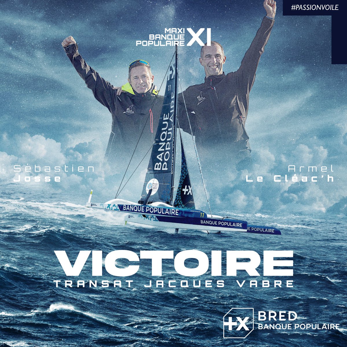 BRED_BP's tweet image. Armel Le Cléac’h et Sébastien Josse remportent la 16e édition de la @TransatJV dont la BRED Banque Populaire est partenaire principal🏆

Bravo à Armel, Sébastien et tout le Team Banque Populaire pour cette belle réussite collective ! 👏

#PassionVoile #RouteDuCafé