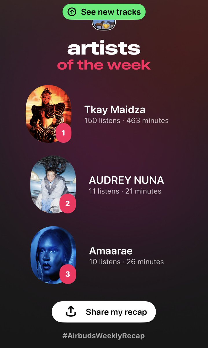 Erma789's tweet photo. @TKAYMAIDZA over 1/2 my music this week was urs 🫶🤭😌 https://t.co/MZ7ChVDWMA