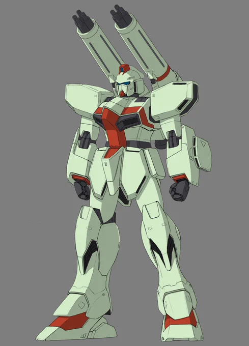 日羽インダストリィ妄想MS列伝 「イージーキャノン」  連邦軍に何故か相当数のマシンキャノンが余っていたのでガンイージに転用した機体 旧式ではあるが不思議とマッチングは悪くなかった コロニーや拠点の防衛に使われたり使われなかったり 腰横には肩部ウェポンボックスをつけたりつけなかったりした