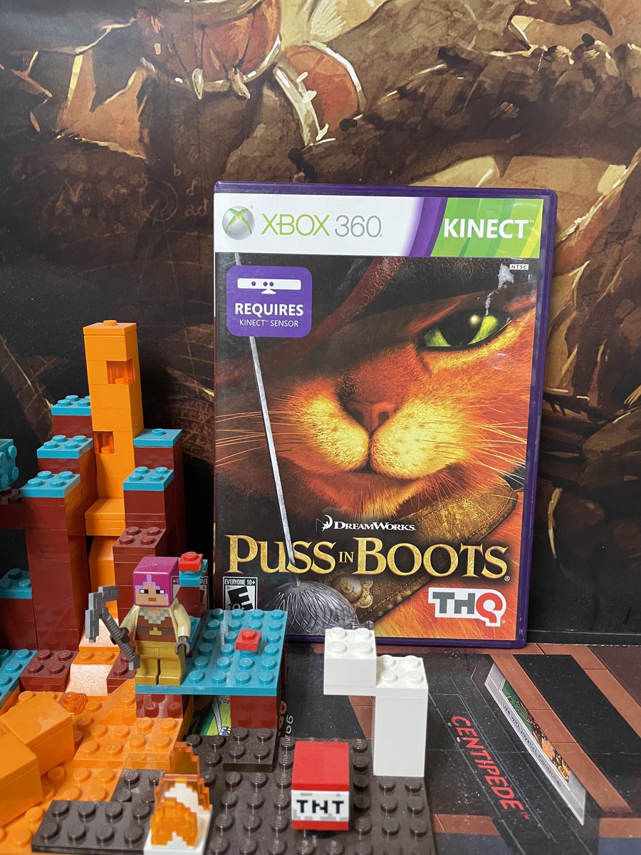 TsakuraWataame's tweet image. Today&apos;s #XboxCollection is
&quot;DreamWorks Puss in Boots&quot; from 2011. This #Kinect game allows you to play as Puss In Boots. Go on a great adventure and see what you will find!