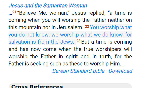 Reportsareweak's tweet photo. @rassenpapst If he read the whole segment it's Jesus literally say that they wouldn't need to obey the Jews(Nor in Jerusalem) because in history the religion was under a care of Israelite and now he's here to show them the True Worship freeing from Jews. Pagays are tard tbh. https://t.co/CCKcdrFedw