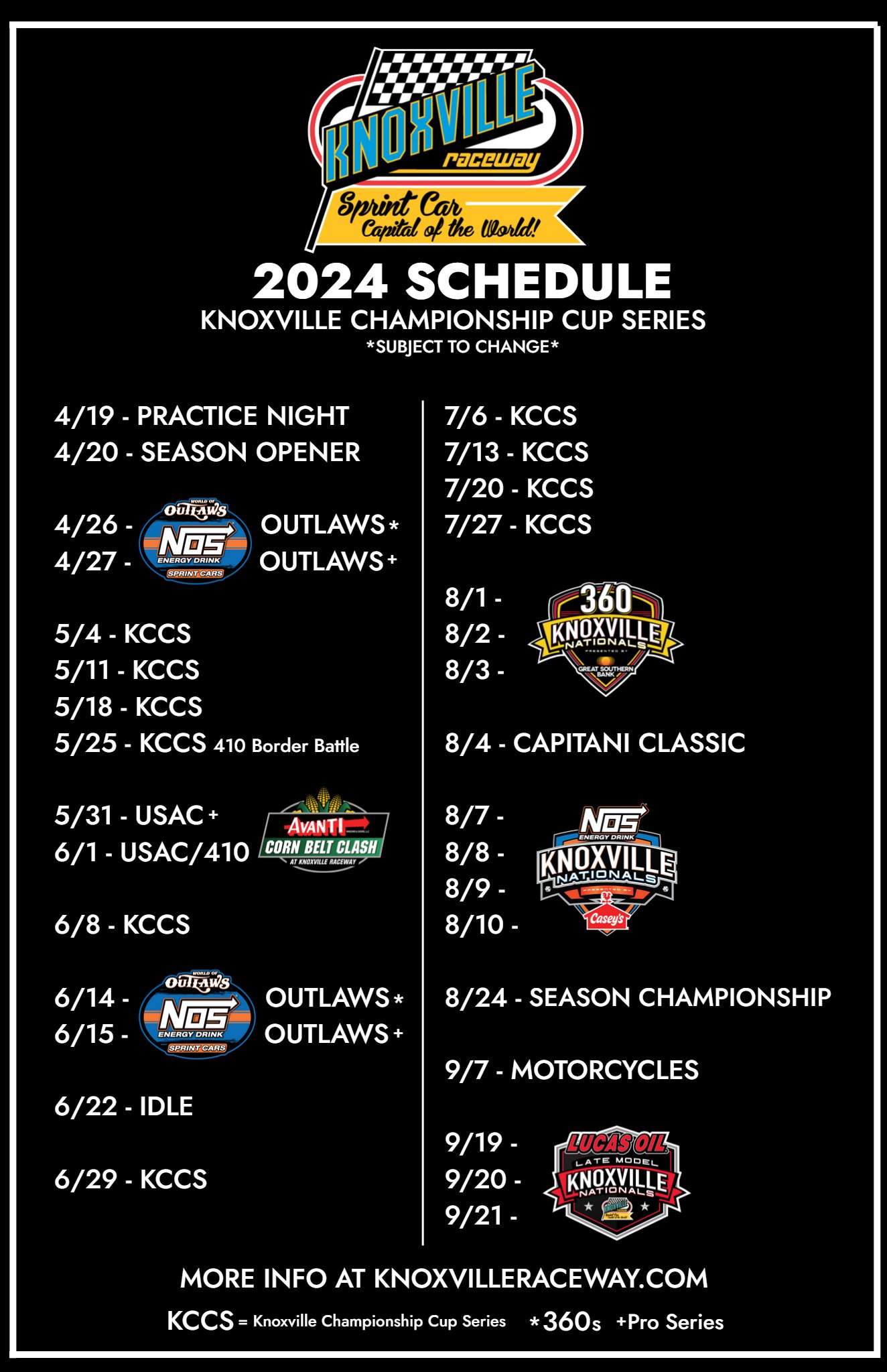 Knoxville Raceway 2024 Schedule Linn Shelli