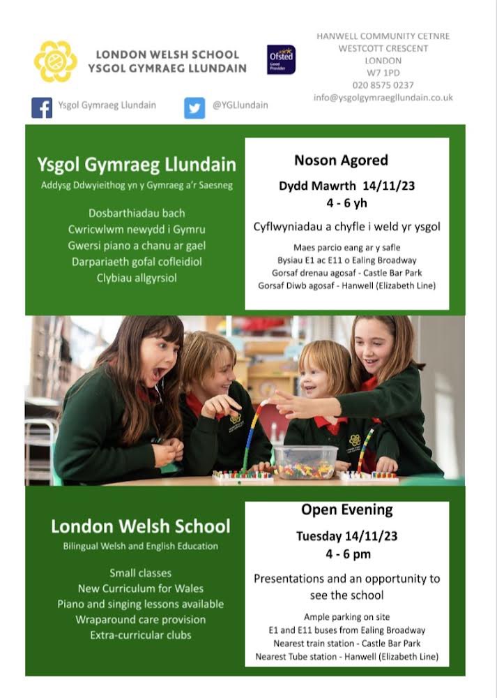 GwylHalibalw's tweet photo. Open Evening THIS Tuesday 4-6pm at The London Welsh School -offering a golden opportunity for Welsh-medium education in London. https://t.co/n0fGJ2Lz0e