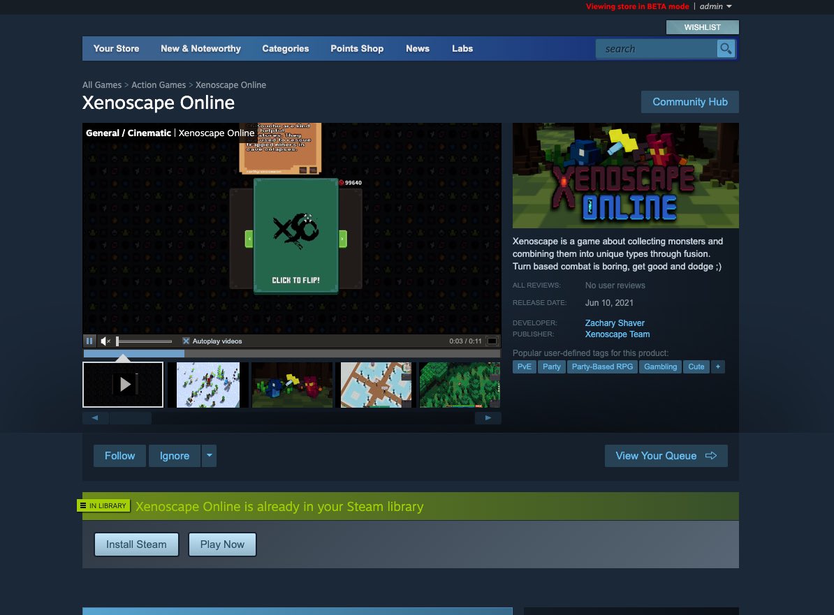 Working on getting the game on #steam they have a nice play-testing platform. Thank you to everyone who tested the game during the previous test you’re all awesome! 😎 

Any tips for making a better steam page?

#SteamDeck #voxelart #unity3d