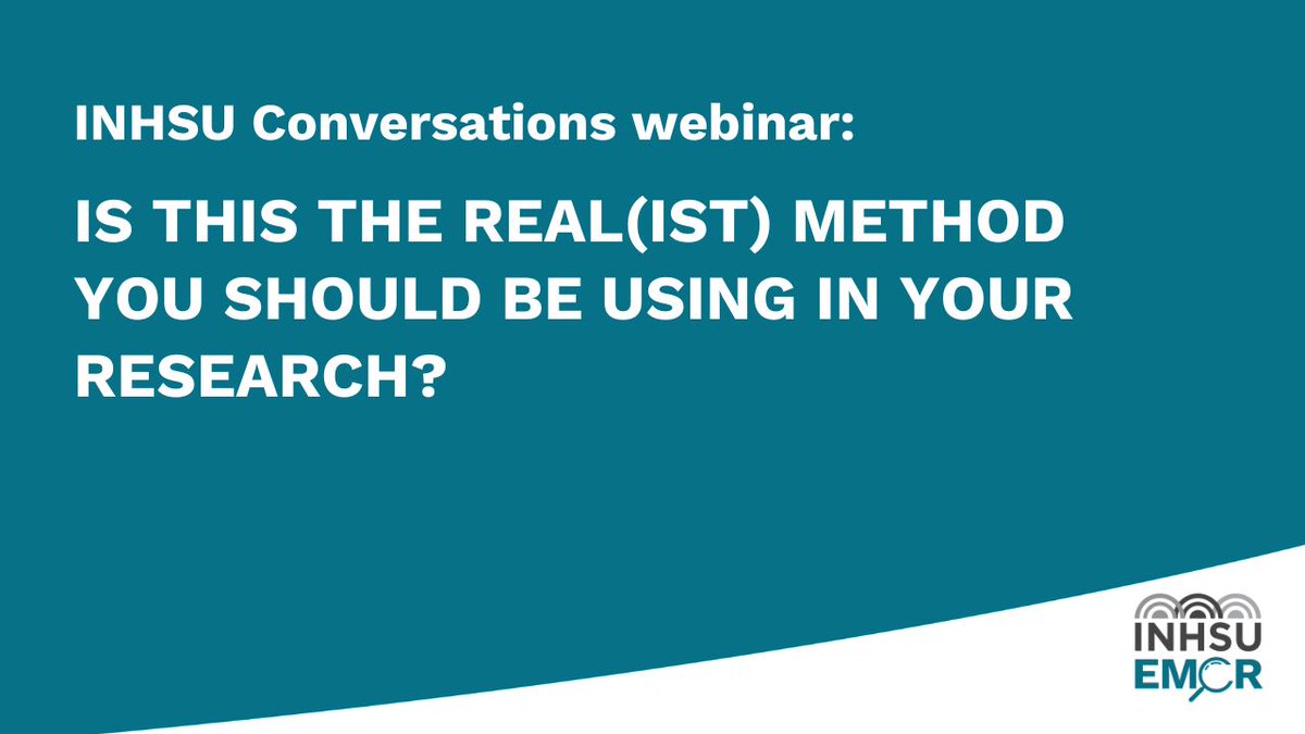 Earlier this year #INHSUEMCR hosted a webinar discussing realist methods of research with <a href="/BintyRock/">Binta Sultan</a> &amp; @WendyMasterton. Realist methodology is based on the assumption that the same intervention will not work everywhere and for everyone.

Watch it here ➡️youtube.com/watch?v=hPSTq2…