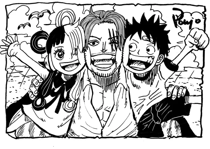 むぎゅっとウタシャンクスルフィ#ONEPIECE #ワンピース #今週のワンピ 