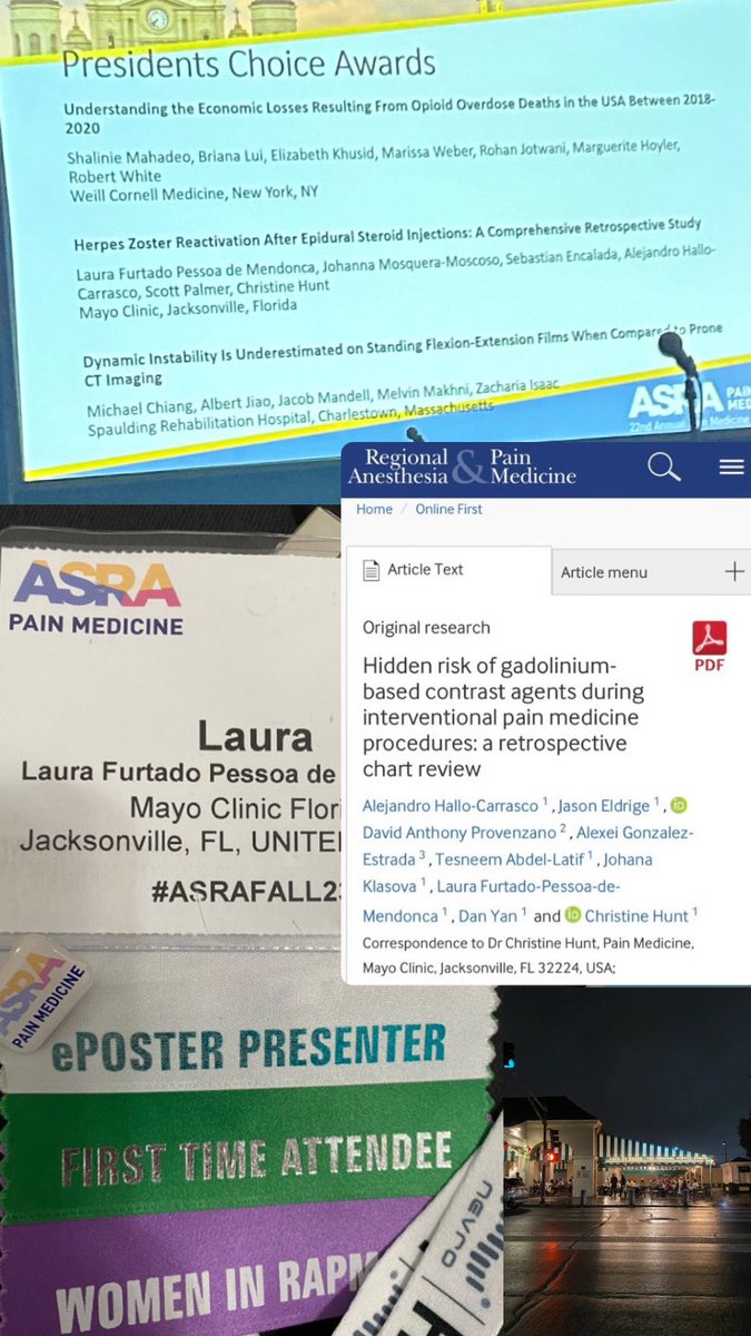 #ASRAFALL23 holds a special place in my heart!

Connecting with amazing people while revisiting NOLA, my first President’s Choice Award, and the news of my debut collaboration in RAPM will be unforgettable!

All this thanks to @MayoPainMed team and my mentor, Dr. Hunt!✨🙏🏻🫶🏻