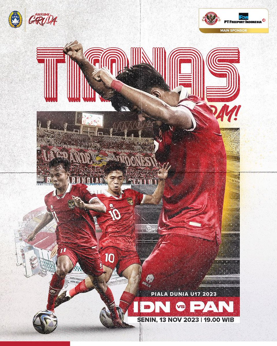 To Day is Timnas Day!🇮🇩

Timnas Indonesia U-17 akan melanjutkan perjuangan di FIFA World Cup U-17 2023. Kali ini Skuad Garuda Muda akan menghadapi Panama.

#TimnasDay #BersamaGaruda #GarudaMendunia #PialaDuniaU17 #WorldCupU17