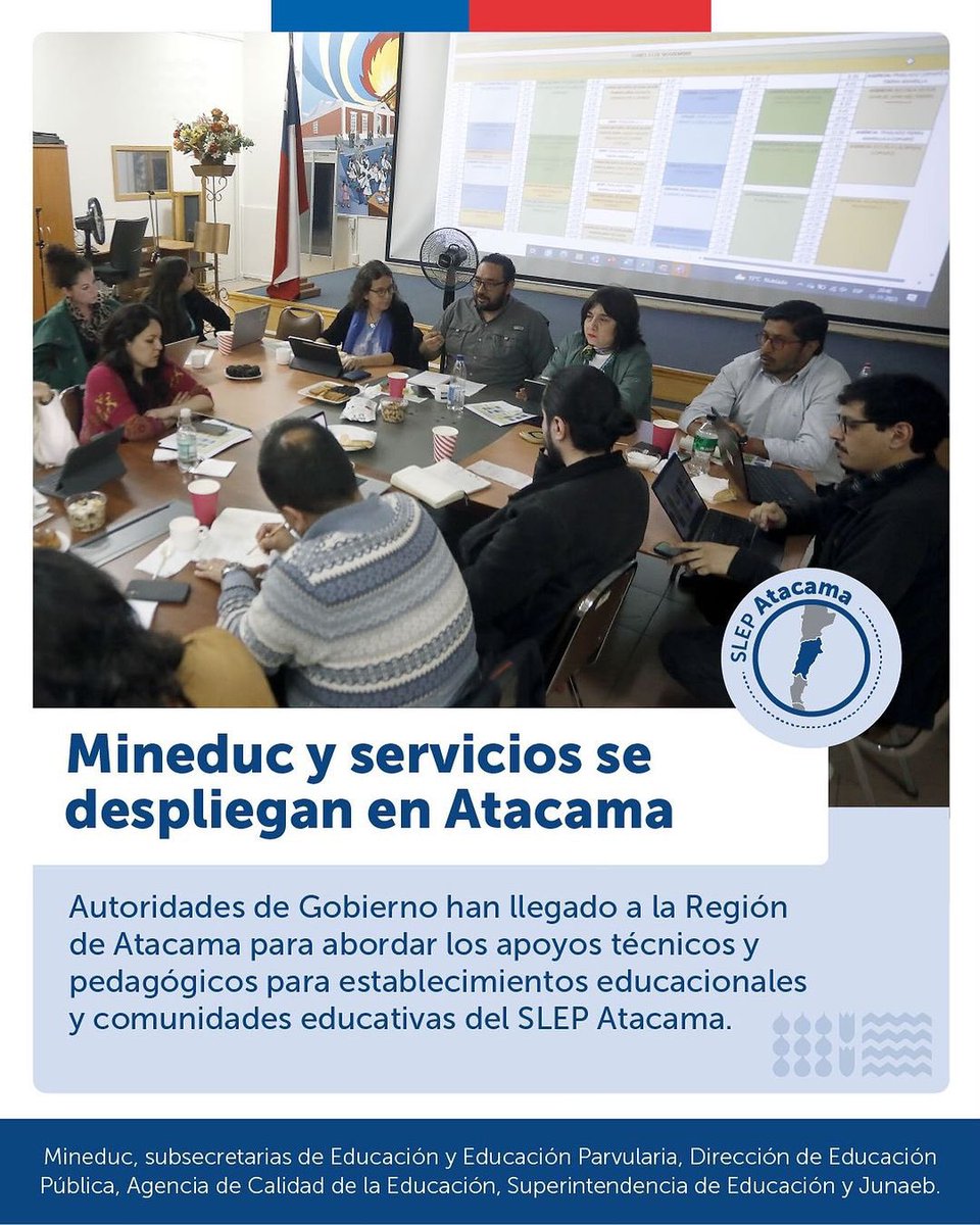 supereduc_cl's tweet photo. 📍Hoy como equipo @Mineduc llegamos a la región de Atacama, para iniciar un despliegue territorial y estar junto a las comunidades educativas del @Edu_Atacama. https://t.co/xX6nfUMH09