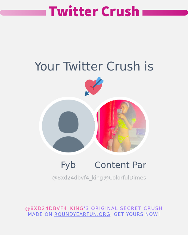 My Twitter Crush is: @ColorfulDimes

➡️ funxgames.me/twittercrush