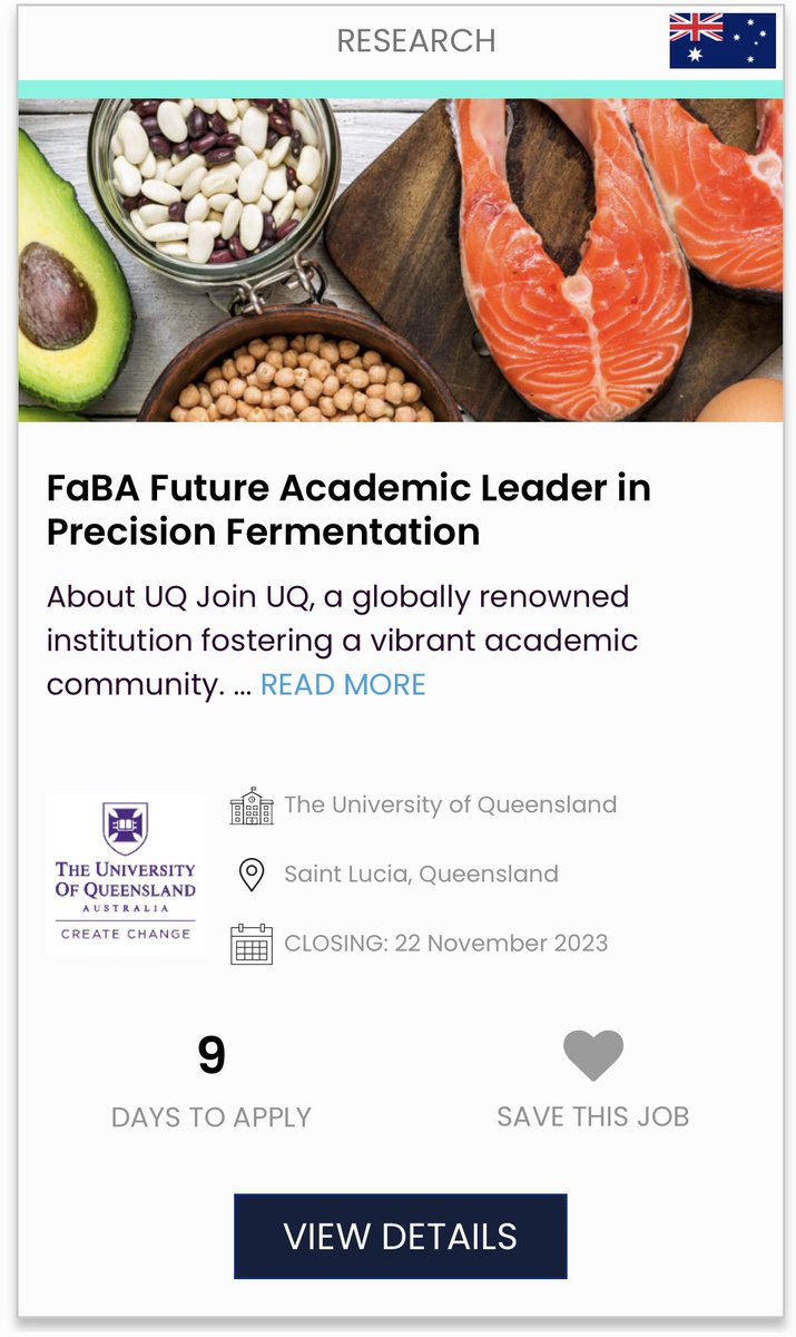 Fantastic research opportunity in food technology (fermentation) at The University of Queensland. Go to campusradarjobs.com for details. #foodtech #foodtechnology #fermentation #beverage #precisionfermentation #foodresearch #foodmicrobiology #beveragefermentation #winetech