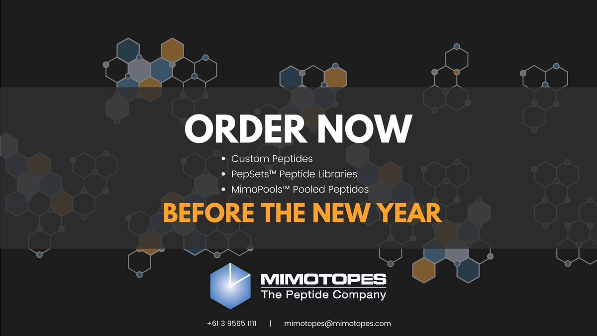 The holiday season is approaching fast!

Order your custom peptides now to get them before the new year.