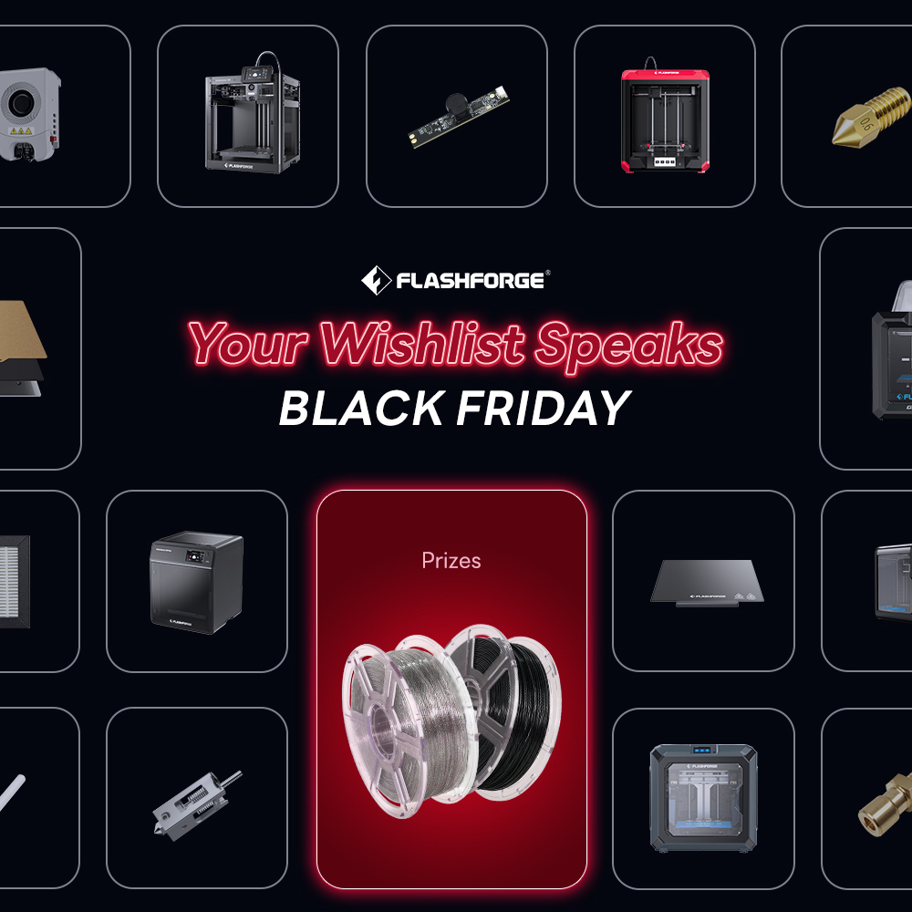 ff3dprinters's tweet image. Join our #BlackFriday Wishlist #Giveaway! 

How to Enter:
1. Follow &amp;amp; Repost
2. Comment Your Dream #Flashforge Product for Black Friday．

🎁 We're giving away dazzling sparkle #filaments*2 to 3 lucky winners! Hurry! Also happening on Facebook and YouTube. Don't miss out!