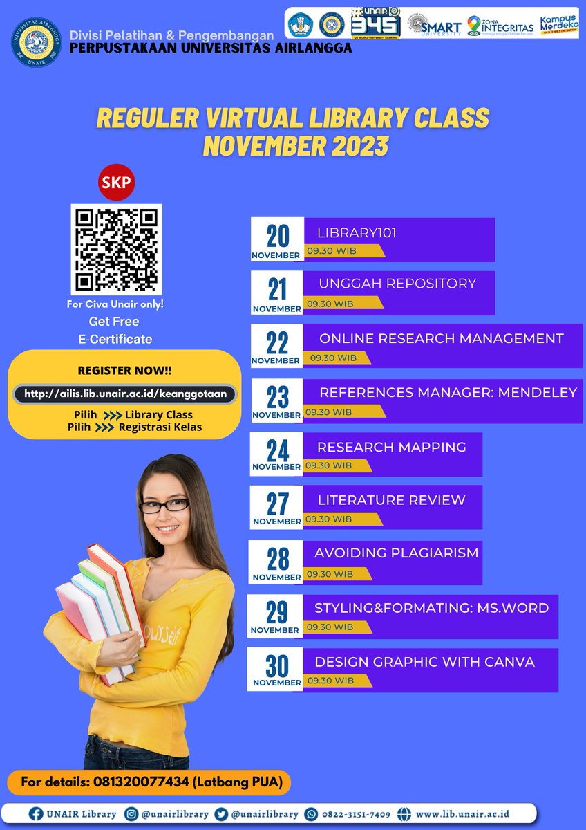 unairlibrary's tweet image. agenda library class bulan november. 
#Unair #Unairlibrary #infoperpus
