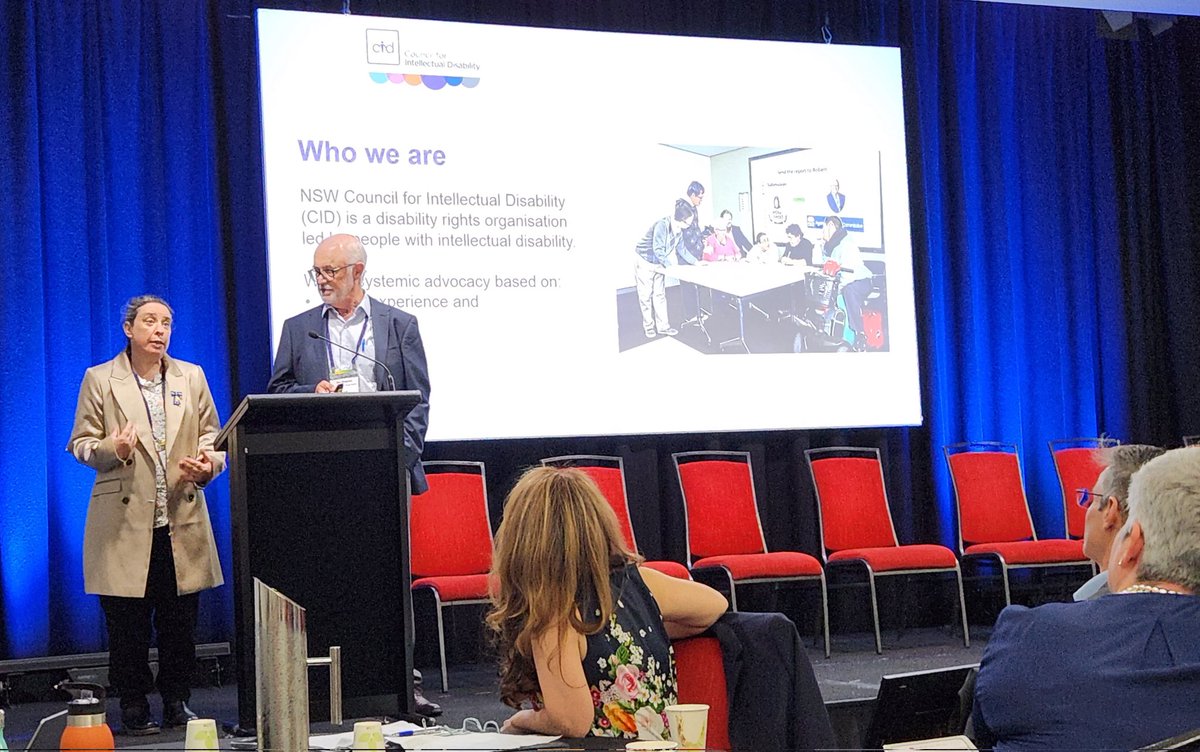 At #APIC3 listening to Fiona Chairperson for NSW CID and Jim Simpson NSW CID talking about the barriers people with intellectual disability face in accessing health care services.