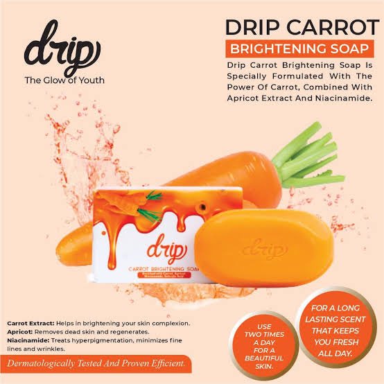ChildofGrace00's tweet photo. Good morning from @DONJAZZY with Carrot 🥕 brightening Soap 🧼 called #DripSoap. 

Incase you haven't taken your bath 🚿 go to @dripsoapafrica and order yours, smell nice , look presentable 🤩. 

#DripSoap  @DONJAZZY https://t.co/w6xgR7OHNs
