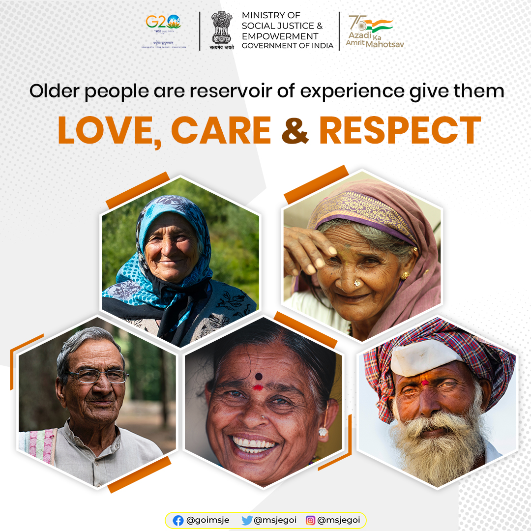 Older people are reservoir of experience give them LOVE, CARE and RESPECT. #TransformingIndia #9YearsOfSeva #MSJEGOI #PMOIndia @PMOIndia @narendramodi @AmitShah @Drvirendrakum13
