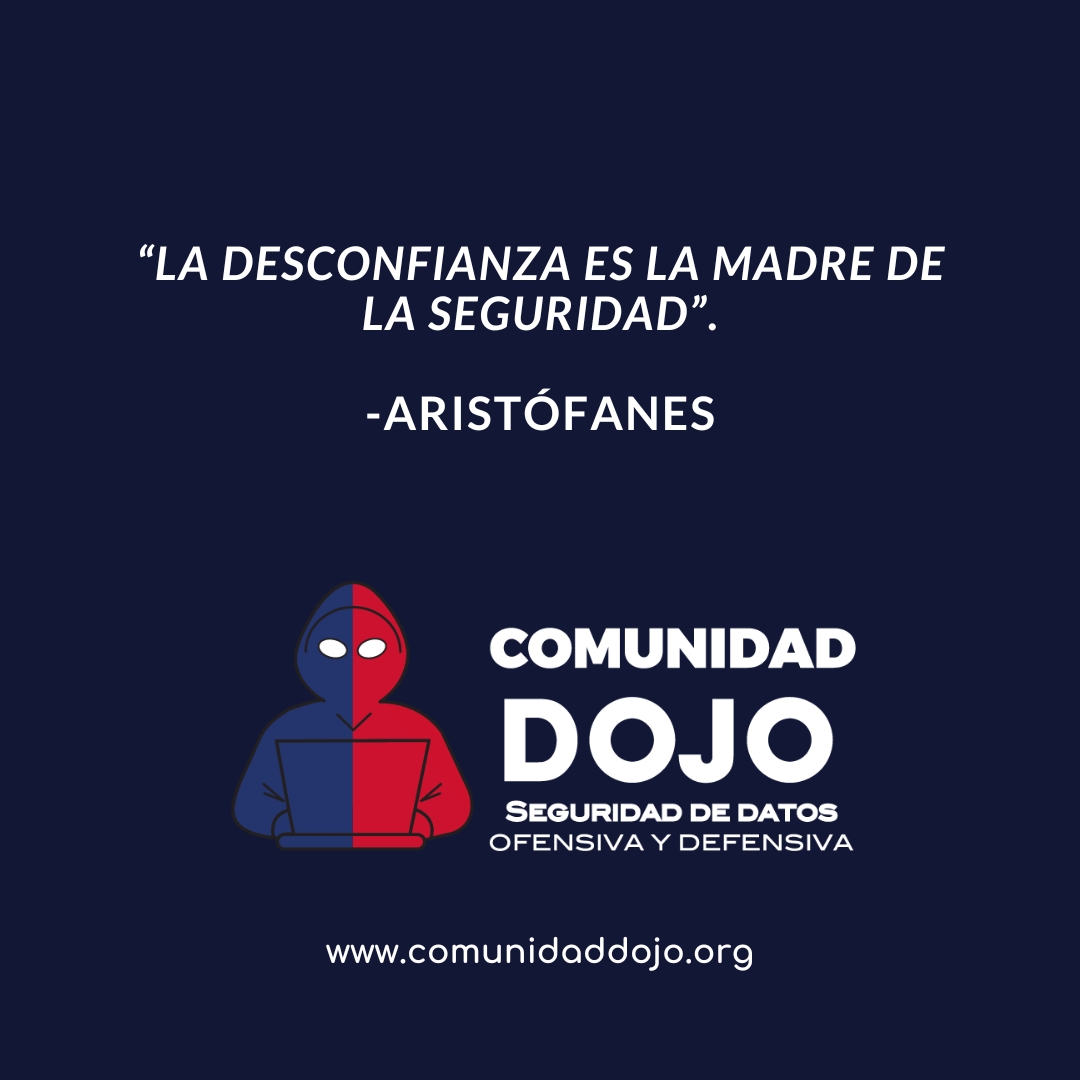 comunidaddojo's tweet photo. 🔒 #FraseCyber: "La desconfianza es la madre de la seguridad." - Aristófanes

💻 ¿Qué opinas de esta frase?

Coméntanos qué te parece esta frase. 👇 #Ciberseguridad #ReflexiónCyber  #comunidaddojo #somosdojo https://t.co/gW2lQnr3dn