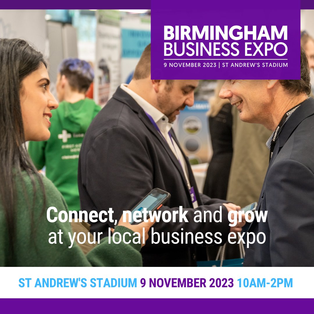 Don't miss Birmingham's BIGGEST Business Event on Thursday 9th November at St Andrew's Stadium! We're expecting 250-350 businesses to attend and we'd love to see you there! Register to attend for FREE: b2bexpos.co.uk/event/birmingh… 🎫 #BirminghamExpo