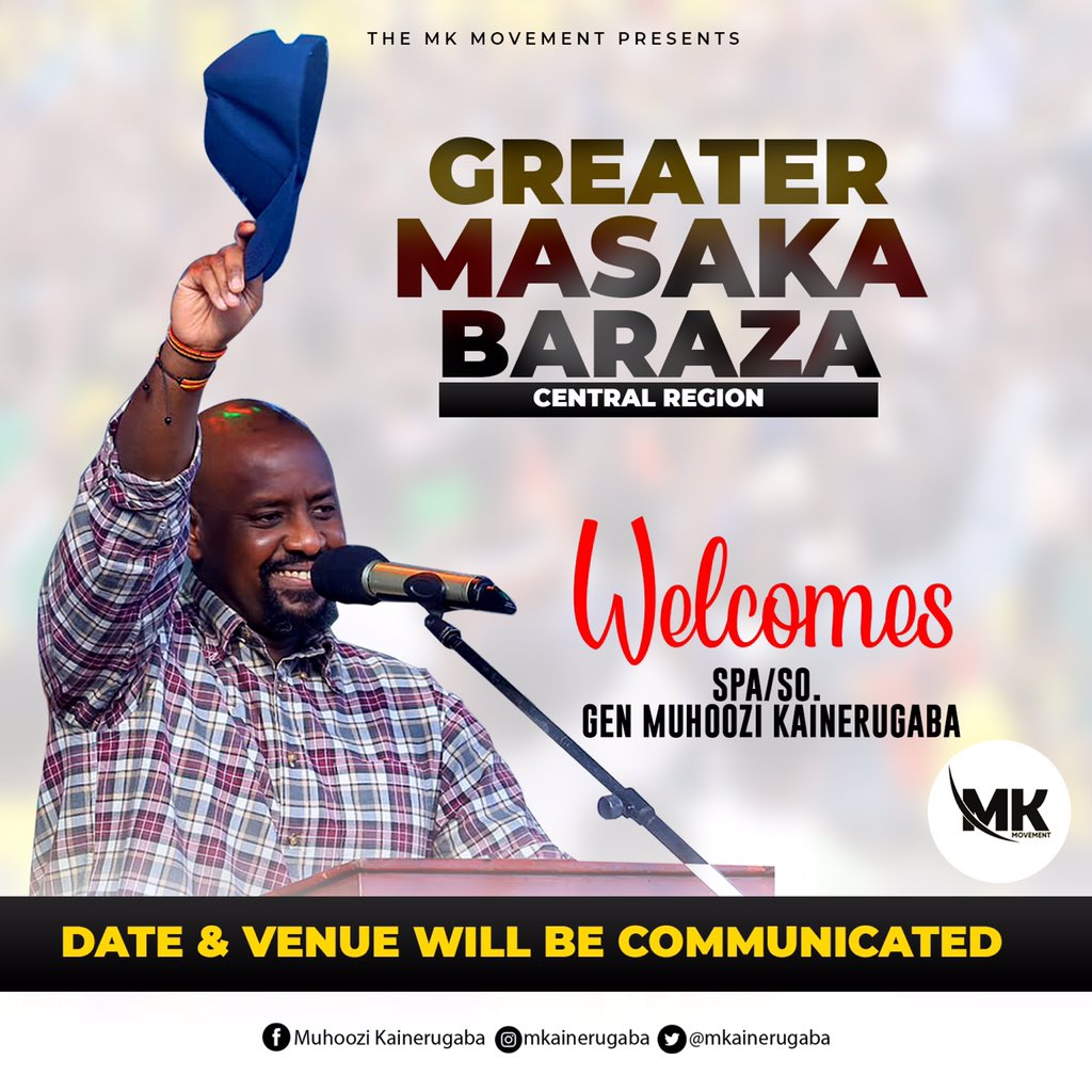 Due to public demand for Gen @mkainerugaba by the people of greater Masaka, the leader of the generational will be visiting the area. Date and venue to be communicated sooner. People are demanding to show love ❤ to their president 2026 and beyond. @DaudiKabanda