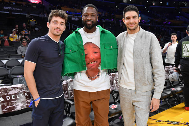 Charles Leclerc attending an LA Lakers basketball game