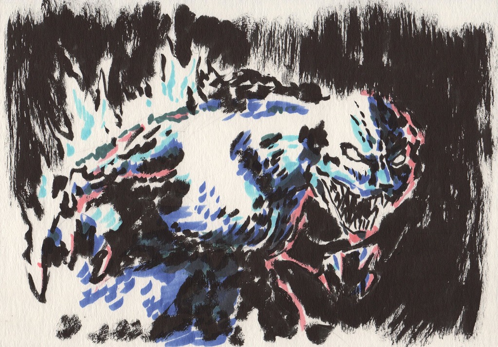 「歴代の中では白目ゴジラが好きです。次はモスゴジ  #ゴジラ」|岩根雅明　MASAAKI IWANEのイラスト