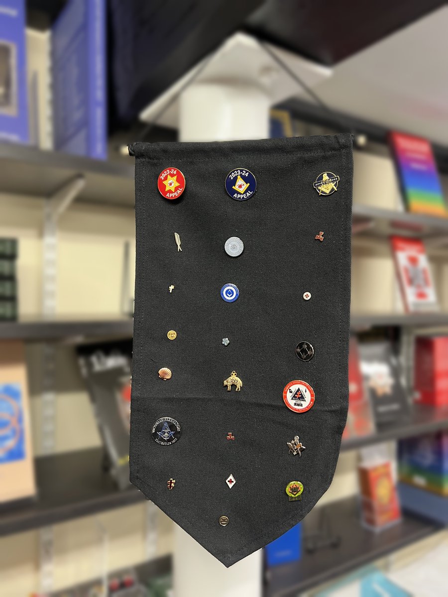 Hanging Pin Badge Pennant Always having to rummage to find the right pin badge? Why not put them on display in an orderly fashion with our new hanging pin badge pennant? lewismasonic.co.uk/gifts/hanging-…