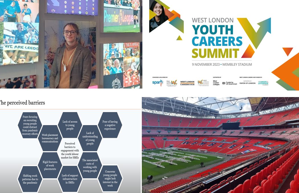 Great to be at the 𝗪𝗲𝘀𝘁 𝗟𝗼𝗻𝗱𝗼𝗻 𝗬𝗼𝘂𝘁𝗵 𝗖𝗮𝗿𝗲𝗲𝗿𝘀 𝗦𝘂𝗺𝗺𝗶𝘁 <a href="/SparkEBP/">Spark!</a> at Wembley Stadium! I spoke about how SMEs and intermediaries (schools, HEIs, charities) can work together to address barriers to SME engagement with the youth labour market. #SmallBusiness