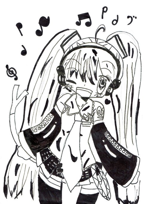 初音ミク
 #このタグを見た人は初描きと現在の絵を載せる 