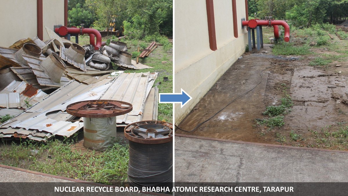 DAEIndia's tweet image. Towards cleaner workspaces: DAE #SpecialCampaign3.0 revving up cleanliness drives at Bharatiya Nabhikiya Vidyut Nigam Limited (BHAVINI), Kalpakkam; Institute for Plasma Research (IPR), Gandhinagar; and Nuclear Recycle Board (NRB), #BARC Tarapur. #SwachhBharat @PMOIndia @DARPG_GoI