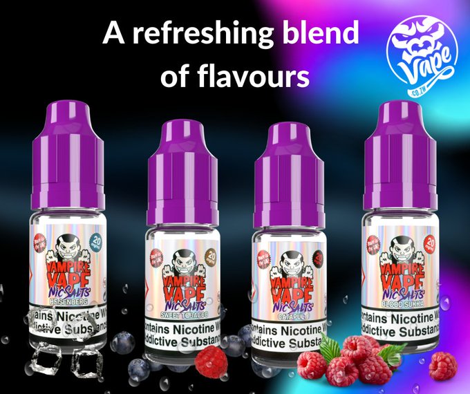 Spoil yourself this November with your favourite Vampire Vape e-liquid. Visit us at Borrowdale Racecourse next to Harry's Fine Food Store or visit our website at vape.co.zw and grab one that suits your taste.🔞

#VapeZw #VampireVape #ELiquid
