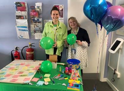 Please join us in saying a huge 'WELL DONE' to Katy &amp; Rachel our #OccupationalTherapy students, who set up a fantastic stall showcasing what activities people find of value and using the opportunity to talk around #OTWeek23 👏🙌🌟