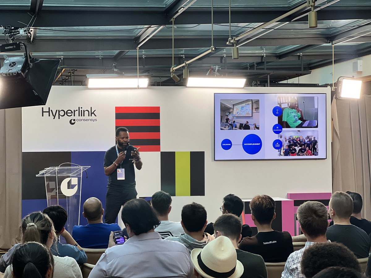 Our founder, @e_annan24 is currently live at @Consensys Hyperlink in Istanbul, passionately discussing how African talent will play a pivotal role in shaping the future of web3 and sharing @ayahq_ vision. We are building the next generation of builders in Africa. #web3