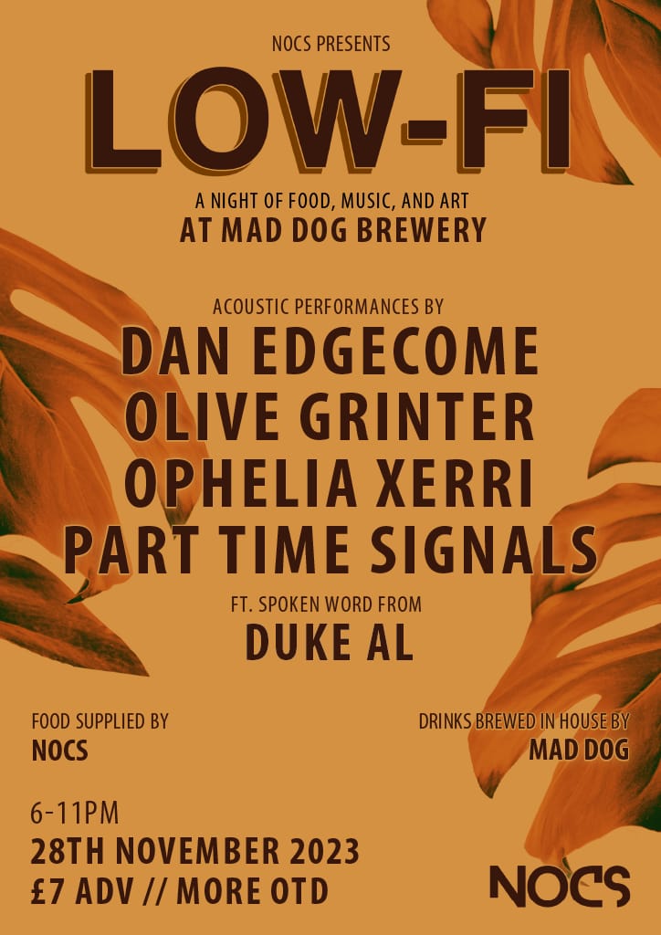 Our next gig will be an acoustic set for NOCS Collective on the 28th November at @MadDogBrewCo! 🙂 You can buy tickets here - eventbrite.co.uk/e/nocs-present…