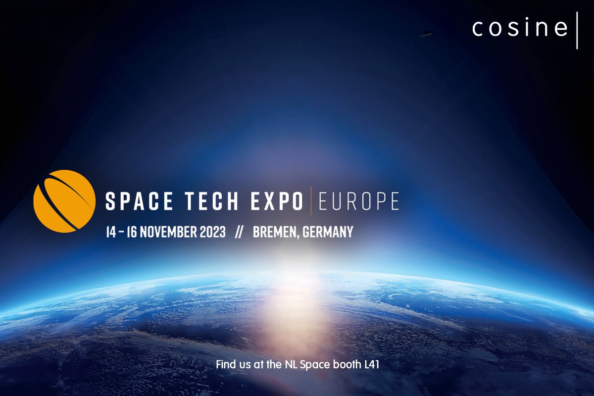 cosineBV's tweet image. cosine will participate in the #SpaceTechExpo2023. Come and visit us at booth L41 to discuss our instruments, projects and accomplishments!

🔗cosine.nl/cosine-exhibit…

#SpaceOptics #Innovation #RemoteSensing #LIDAR #Spectropolarimetry #Hyperspectral #AI #EO