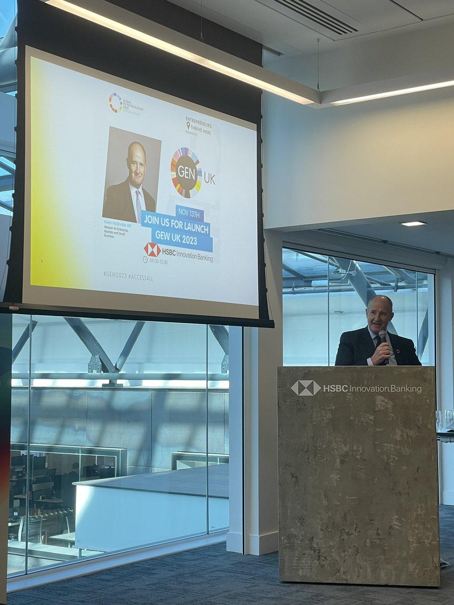 Great to have minister for enterprise, markets and small business <a href="/kevinhollinrake/">Kevin Hollinrake MP</a> join us <a href="/HSBCInnovation/">HSBC Innovation Banking</a> to formally open Global Entrepreneurship Week in the UK
#GEW2023 <a href="/TheGENUK/">GEN UK</a>