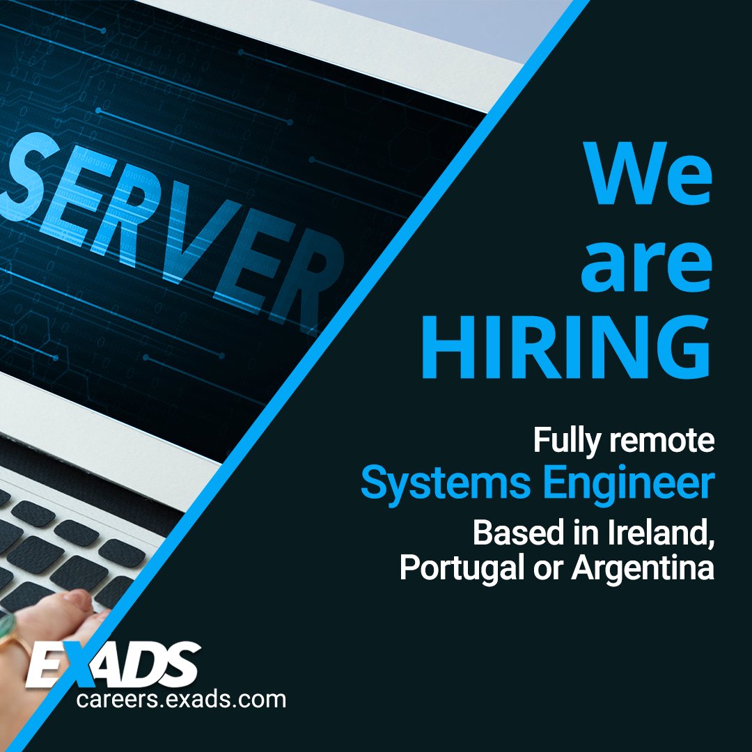 EXADS is looking for a Systems Engineer more details and apply here -->
<a href="/TheExoGroup/">EXOGROUP</a>
promote.exogroup.com/a0lGHvQDji #SystemEngineerjobs #hiring #hiringalert #jobsearch #technologyjobs #STEM #HIRINGNOW #jobsinPorto #jobsinDublin