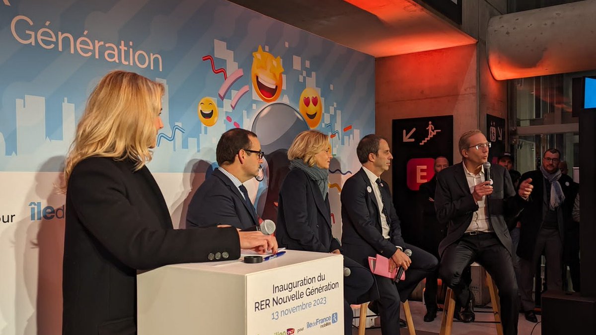 🎉Henri Poupart-Lafarge, PDG d'<a href="/Alstom/">Alstom</a> était présent ce matin en gare St Lazare auprès de <a href="/vpecresse/">Valérie Pécresse</a>, <a href="/CFanichet/">Christophe Fanichet</a> et <a href="/bricerabaste/">Brice RABASTE</a> pour inaugurer la première rame du #RERNG mis en service commercial sur la ligne E du RER  
#IlestLà <a href="/IDFmobilites/">IDF Mobilités</a> <a href="/SNCFVoyageurs/">SNCF Voyageurs</a>