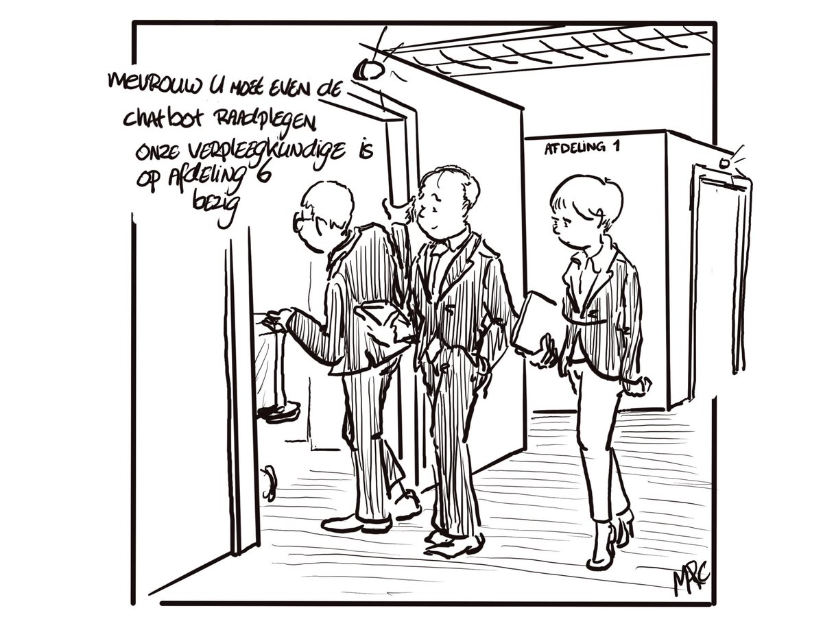 marcjanjanssen's tweet image. Vraag is meer automatisering in de zorg ook het antwoord op het tekort aan handen aan het bed?

#DeCartoonVanMarc #zorg #zorgrobot @VVD