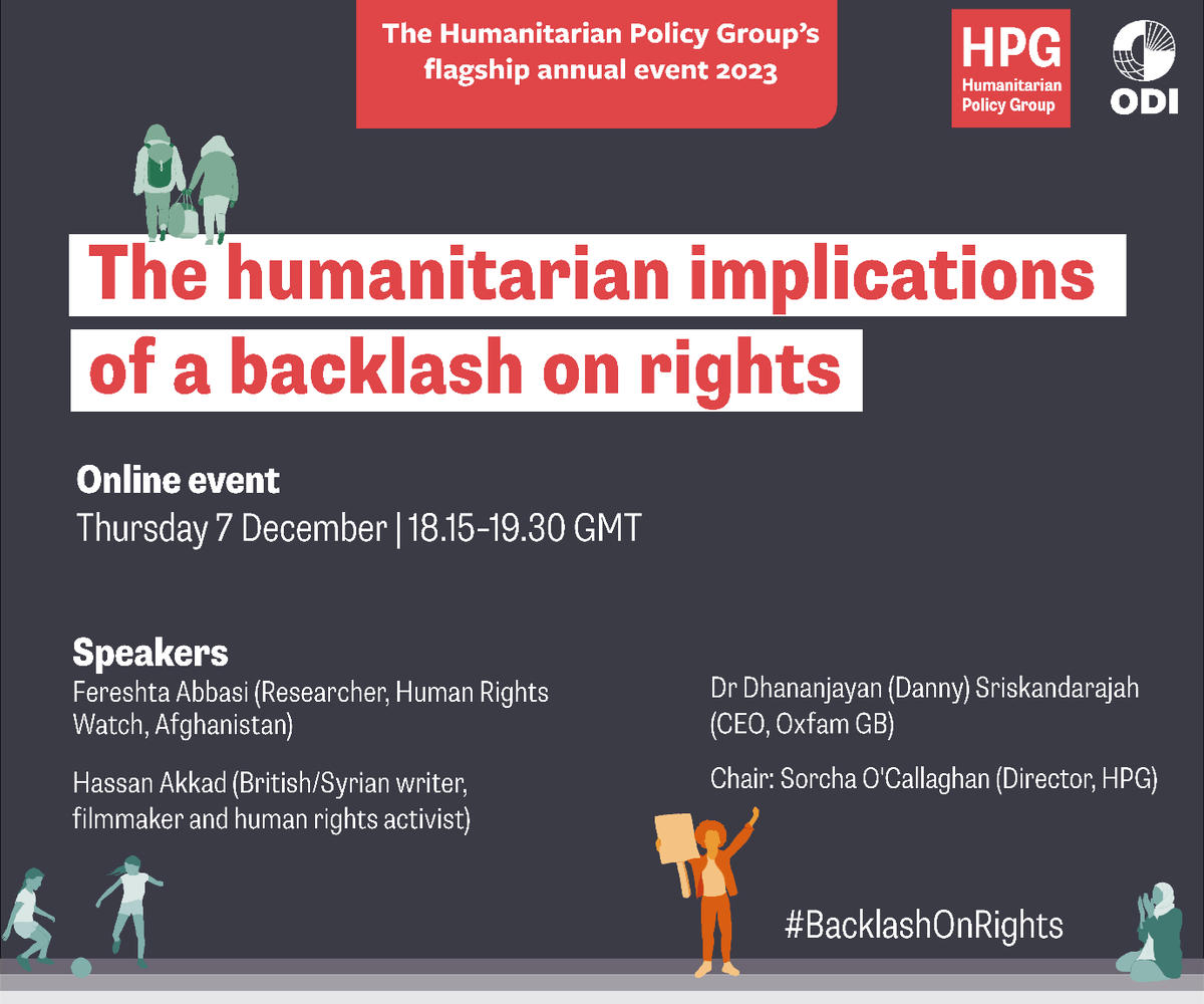 ODI_Global's tweet photo. Aid orgs have long had to navigate difficult operating environments, but how much of this is new? And what are the implications for humanitarian action?
Join @hpg_odi's event with @sorchaoc, @dhnnjyn, @FereshtaAbbasi & @hassan_akkad: https://t.co/cf5pX1zW5n
#BacklashOnRights https://t.co/pEeV19qX66