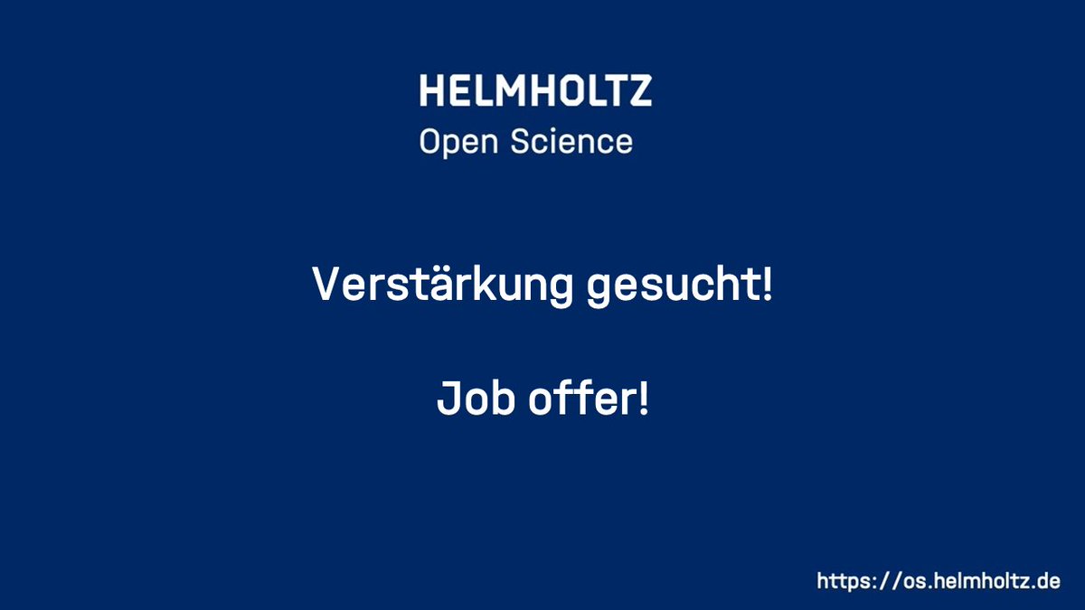 📢Das Helmholtz Open Science Office sucht Verstärkung! The Helmholtz Open Science Office is hiring! Bewerbungen bis / Applications by: 26.11.2023 👉gfz-potsdam.de/en/career/job-… (mm)