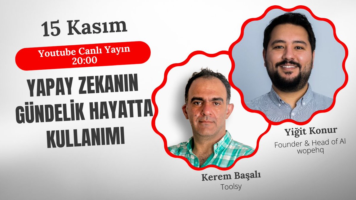 Kerem Başalı (@k_basali) on Twitter photo Çarşamba günü harika bir konuğum var.
Yiğit Konur ile birlikte AI (AGI), LLM'ler ve gündelik hayatta kullanımı hakkında konuşacağız. <a href="/yigitkonur/">Yigit Konur</a>
Ben de geçenlerde bir LLM keşfettim ve #ticaret ve #etsy satıcıların işe yarayacağına inandığım bir araç.
Yayının sonunda Çarşamba günü harika bir konuğum var.
Yiğit Konur ile birlikte AI (AGI), LLM'ler ve gündelik hayatta kullanımı hakkında konuşacağız. <a href="/yigitkonur/">Yigit Konur</a>
Ben de geçenlerde bir LLM keşfettim ve #ticaret ve #etsy satıcıların işe yarayacağına inandığım bir araç.
Yayının sonunda