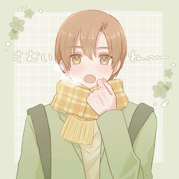 「brown eyes plaid scarf」 illustration images(Latest)