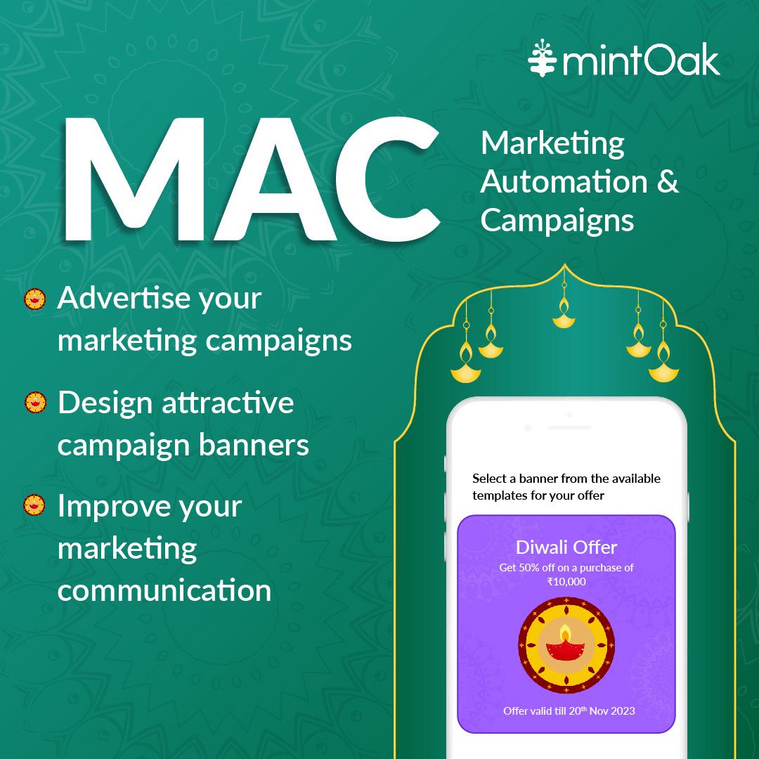 Get ready to change the way you think about marketing and advertising your businesses with the help of our MAC module.

Head over to our website to learn more:
mintoak.com/products/Minto…

#Mintoak #MintingTheFuture #Fintech #Module #MAC #Marketing #Advertising #SMEs #MSMEs #Success